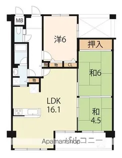 コスモ草津【10階】の間取り