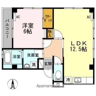 メゾンボヌールヴィ【1階】の間取り