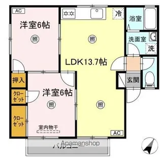 セジュール中相田 I棟【1階】の間取り