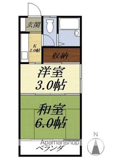 コーポ宮口【1階】の間取り