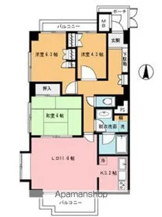 ヴェラハイツ西新井【705号室】の間取り