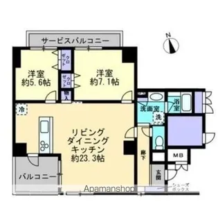 ガーデンテラス丸亀町参番街ウエストレジデンス【901号室】の間取り
