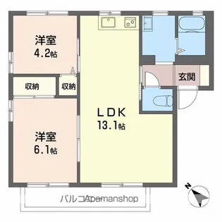 グランヴィラ羽津C【2階】の間取り