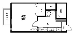 ヴェルディ国見【102号室】の間取り