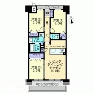 アルファステイツ丸の内レジデンス【7階】の間取り