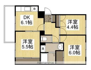 ニューエルディム花水木B【3階】の間取り
