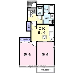 サニーグリーンB棟【1階】の間取り