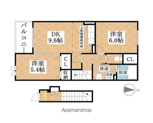 エターニティ イースト【202号室】の間取り