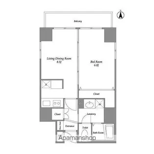 メトロステージ中目黒1【6階】の間取り