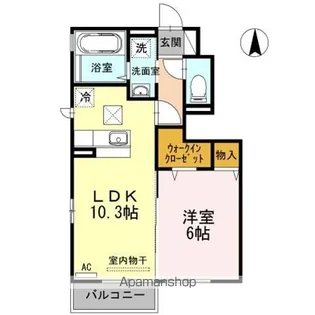 グランシャリオスッド【1階】の間取り