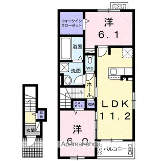 HIRO Ⅱ【204号室】の間取り