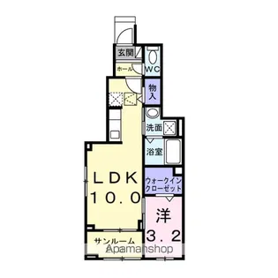リバーサイド伴【1階】の間取り