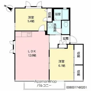 サニーパル B棟【2階】の間取り