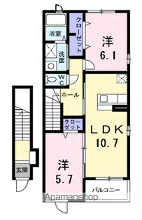 ヴァーチュ A【2階】の間取り