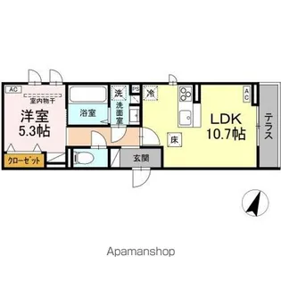 セレスティア大和町【1階】の間取り