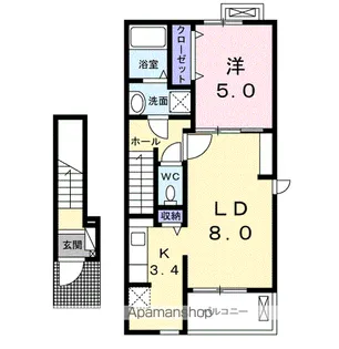 メープルアベニューⅡ【2階】の間取り