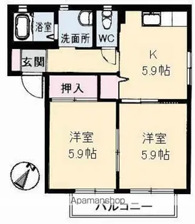 バリュージュ A棟【2階】の間取り