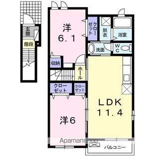 エクセレント パレスB【2階】の間取り