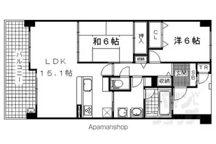 ロータリーマンション大津京レアール【1203号室】の間取り