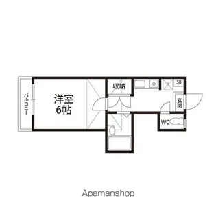 パレス中山【206号室】の間取り