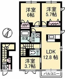 サンフラワー G棟【203号室】の間取り
