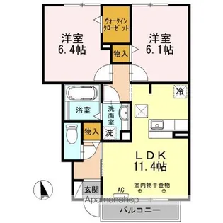 ヴェルジェ B【1階】の間取り