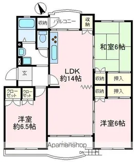 西武狭山台ハイツE棟【1階】の間取り
