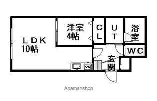 カピテーヌ円山【413号室】の間取り