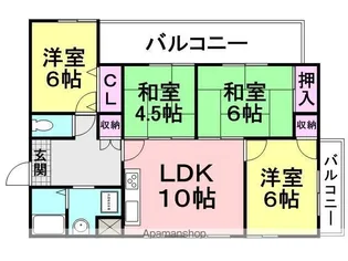 パープルツィン園田【4階】の間取り