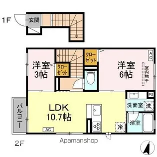 ヒラソル江田【2階】の間取り
