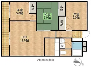 ライフ第5マンション大平台【3階】の間取り