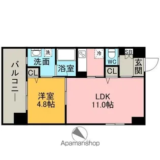 アーバンローズ薬院【11階】の間取り