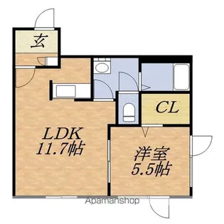 シャーメゾン麻生【1階】の間取り