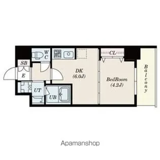 S-RESIDENCE阿波座WEST【13階】の間取り