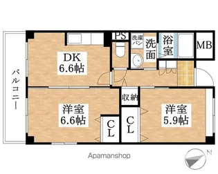 カーサ・タカバⅡ【3階】の間取り