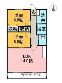 ハイツヤマオ【3階】の間取り