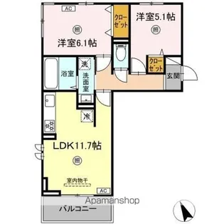 シエル原田【2階】の間取り