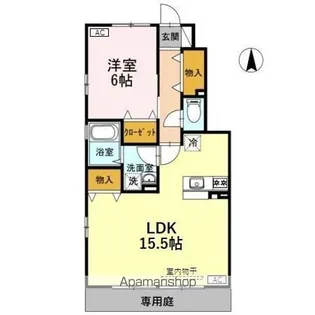 ジュネス一本木 B棟【103号室】の間取り
