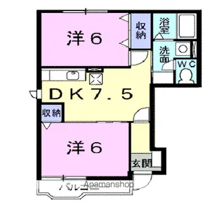 ソレイユ21A【1階】の間取り