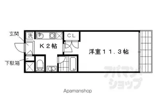 ROOTS二条城南【203号室】の間取り