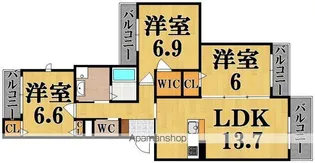 シャーメゾン フォレスト レジデンス【2階】の間取り
