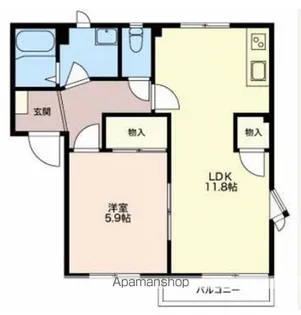 フレグランスウィンド【A102号室】の間取り