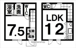 1LDKの間取り画像