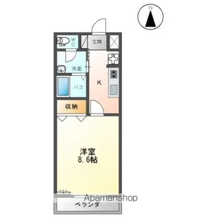 メルヴェーユ新成A【106号室】の間取り