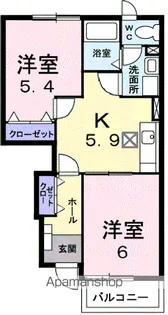 ファミーユB【102号室】の間取り