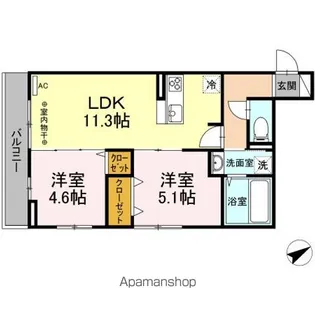 メゾン ド フルール【2階】の間取り