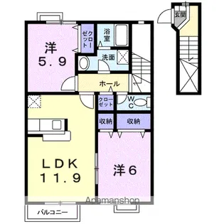 サニーハイツグリーン【2階】の間取り