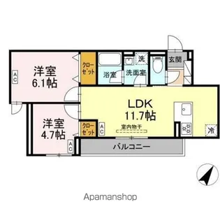 セレスティア細田C【2階】の間取り