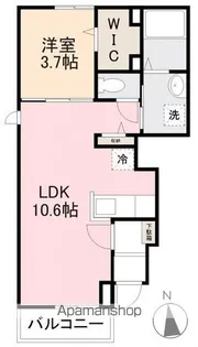 ラ ベレッツア【101号室】の間取り