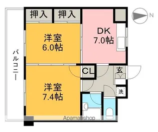 ロイヤル・レジデンス秦【6階】の間取り
